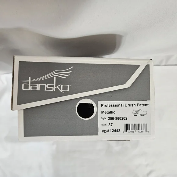 NIB Dansko professional brush patent metallic clog shoe women's size 37 - Picture 11 of 12
